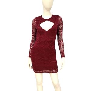 Charlotte Russe Maroon Lace Dress size Medium